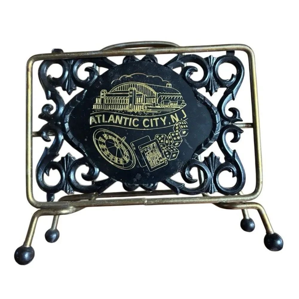 Vintage Atlantic City N.J. Metal Napkin Holder